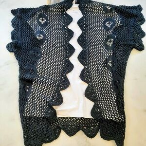 Elegant Black Crochet Sweater